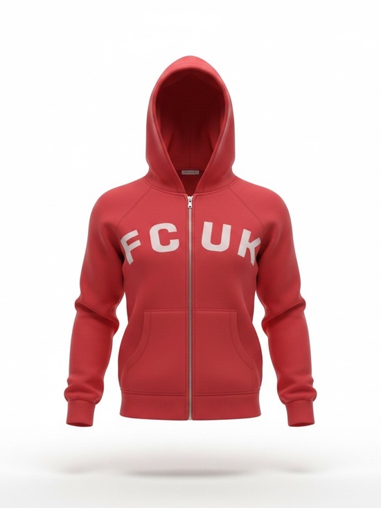 French Connection Tops - French Connection Red FCUK Zip Hoodie